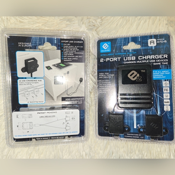 2 Port USB Charger EZ COLLECTION Intelligent Charging System Version A 2FD-B New - Picture 4 of 5
